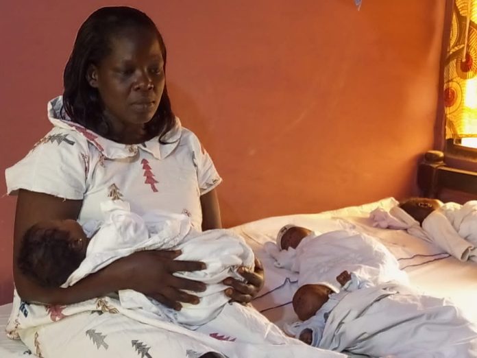 A couple, married for 15 years without children, have finally given birth to quadruplets, two females and two males.