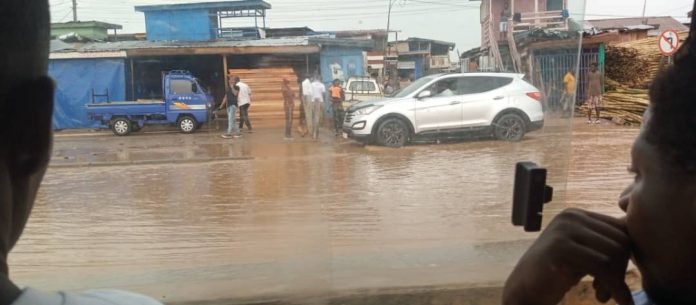 Parts of Pokuase Highway submerged following rains