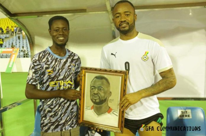 Black Stars duo Jordan Ayew, Felix Afena-Gyan receive portrait from fan ahead of Madagascar clash