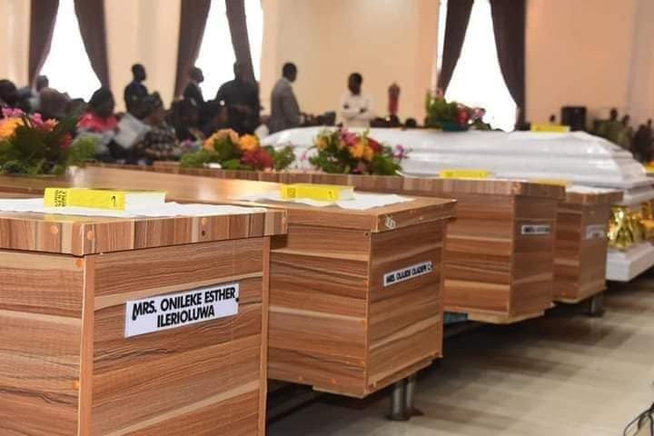 Mass funeral for victims of terrorist shootings in Catholic Church in South-Western Nigeria