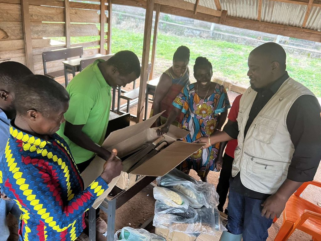 John Dumelo distributes free farm boots, cutlasses to farmers in Oti Region