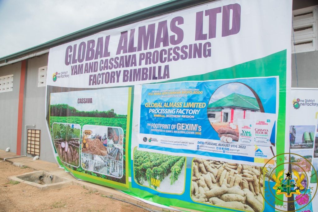 President Akufo-Addo inspects GH¢9.2 million yam/cassava processing factory in Bimbilla