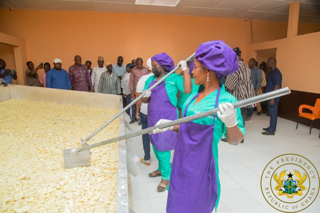 President Akufo-Addo inspects GH¢9.2 million yam/cassava processing factory in Bimbilla