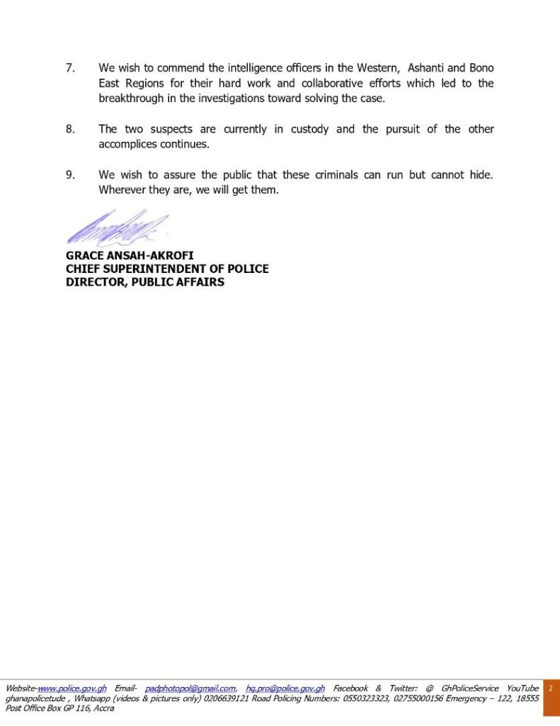 Wassa Akropong: Police arrest 2 suspects in Upper Amenfi Rural Bank robbery