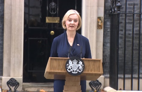 Truss announces her resignation as UK prime minister