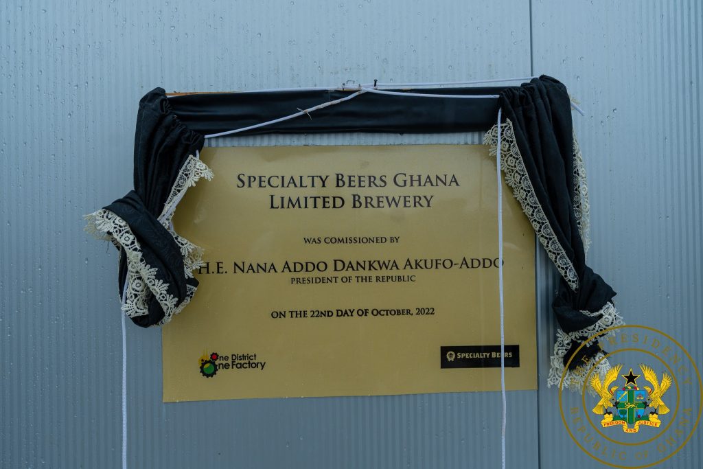 1D1F: President Akufo-Addo commissions beer factory