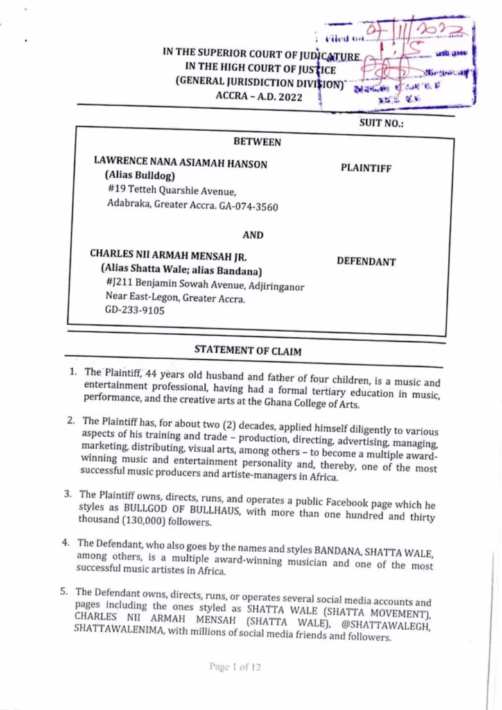 Bulldog sues Shatta Wale for defamation