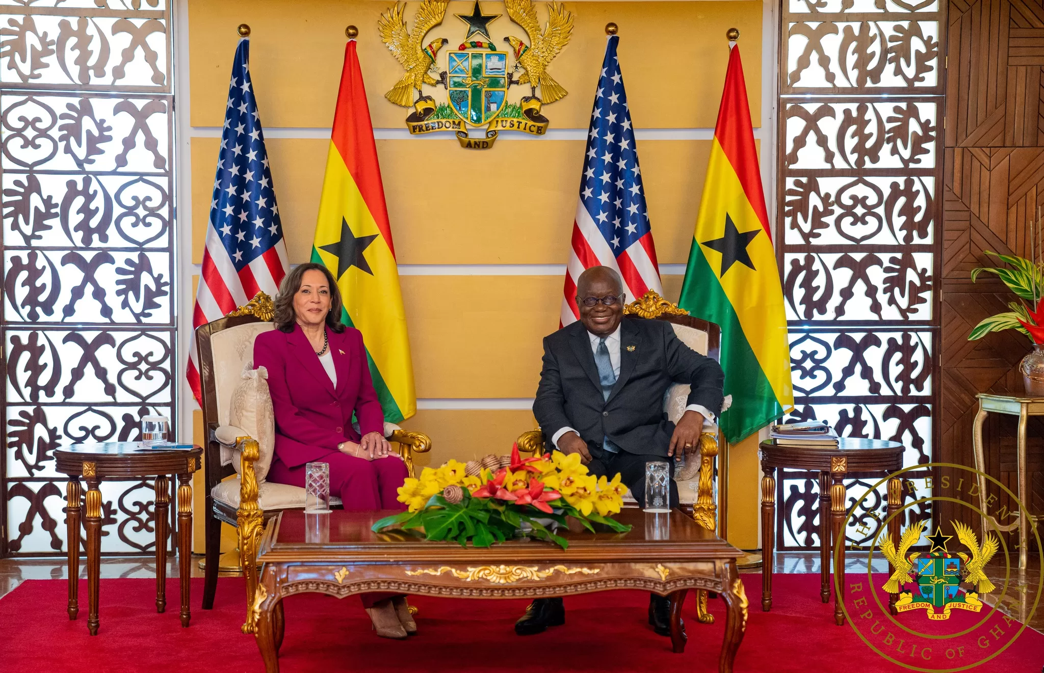 President Akufo–Addo touts Ghana Beyond Aid to Kamala Harris
