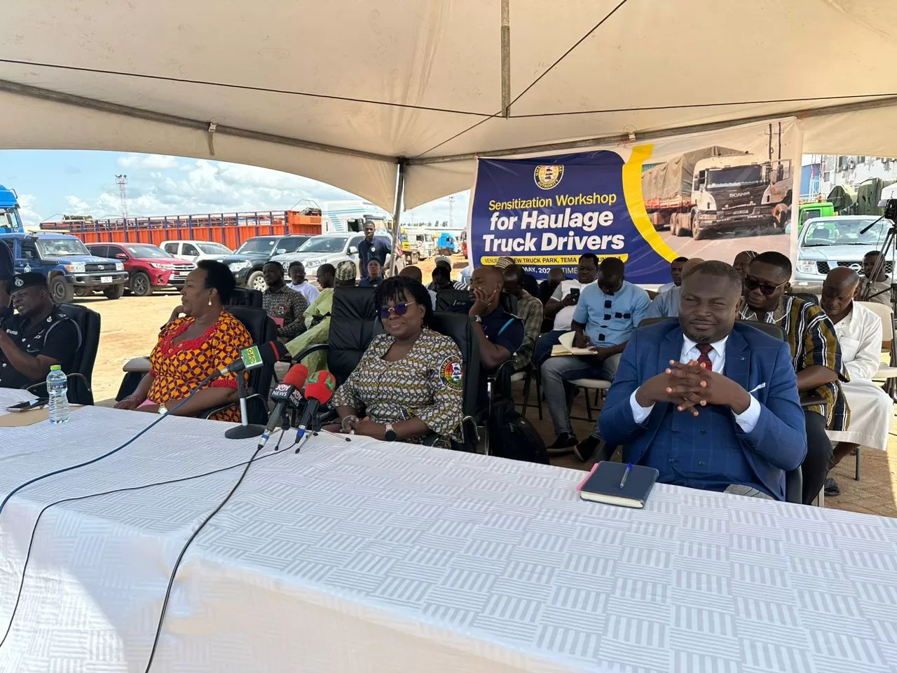 Haulage truck drivers equipped with precautionary measures to deal with insurgents along Ghana's transit corridor