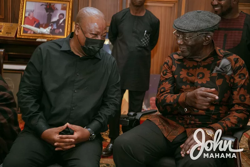 Mahama leads NDC to mourn with former President Kufuor