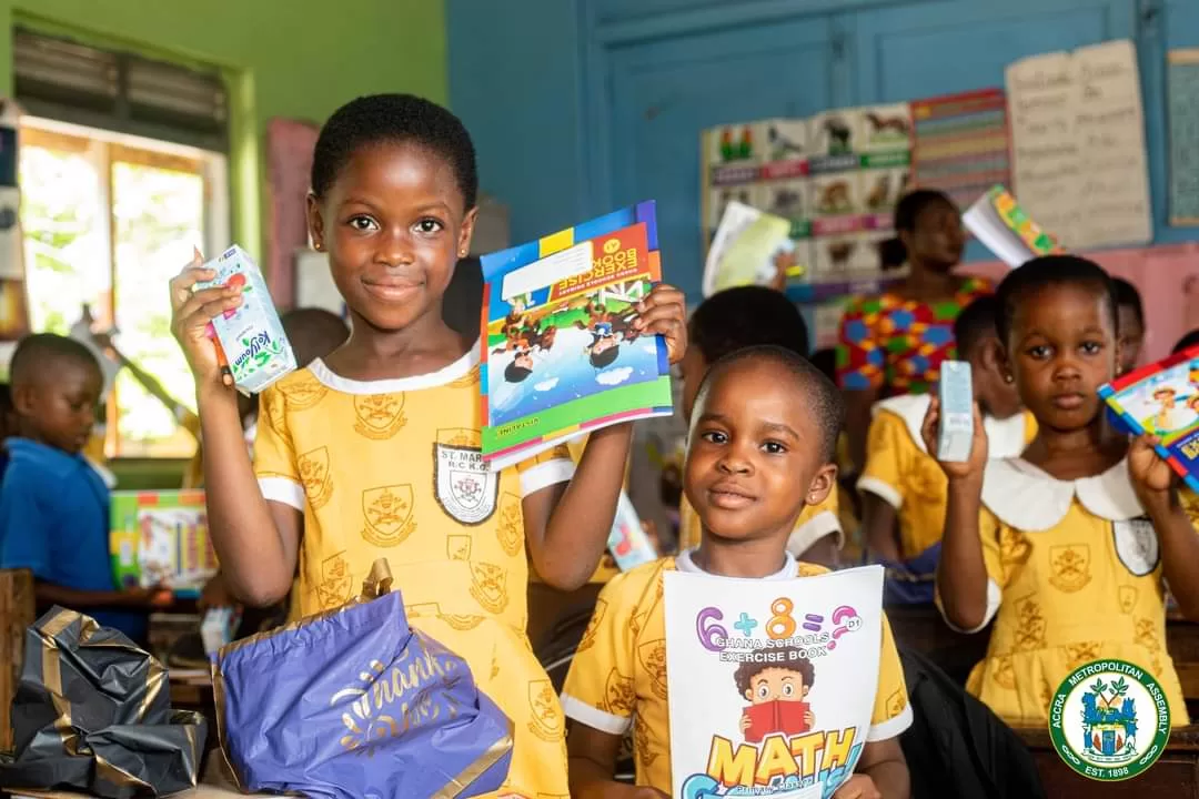 My first day at school: AMA donates learning materials to schools in Accra
