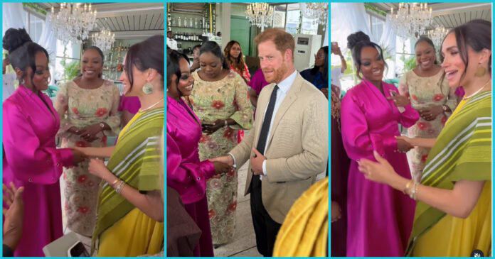 Jackie Appiah meets up with Prince Harry and wife Meghan Markle in Nigeria