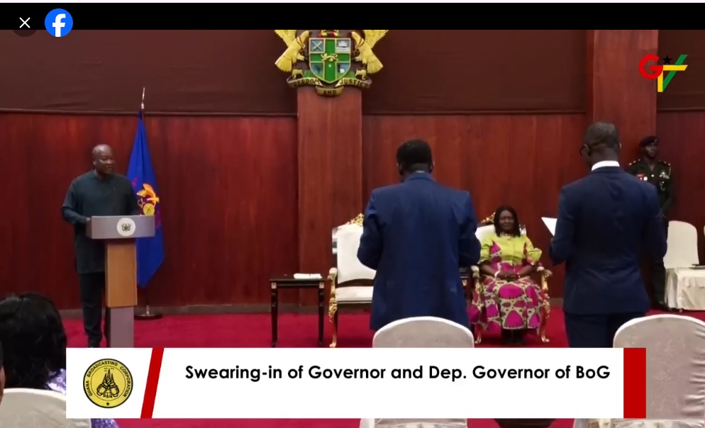 President Mahama swears in new Bank of Ghana Governor and Deputy