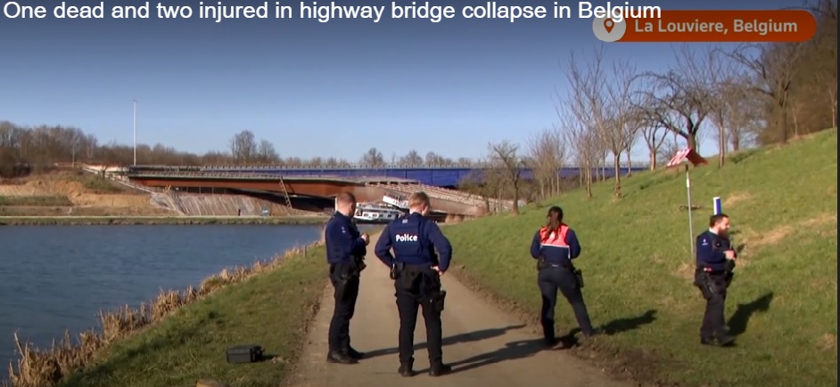 Bridge collapse in Belgium kills one, injures two