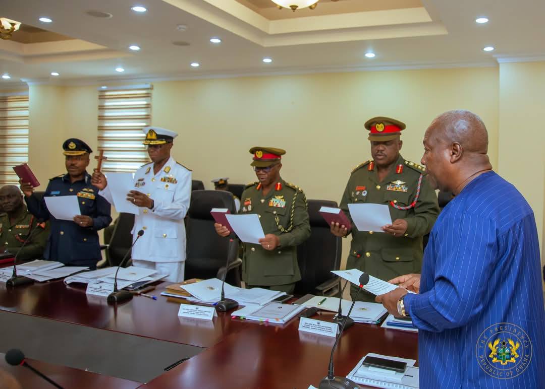 President Mahama swears in new military service commanders