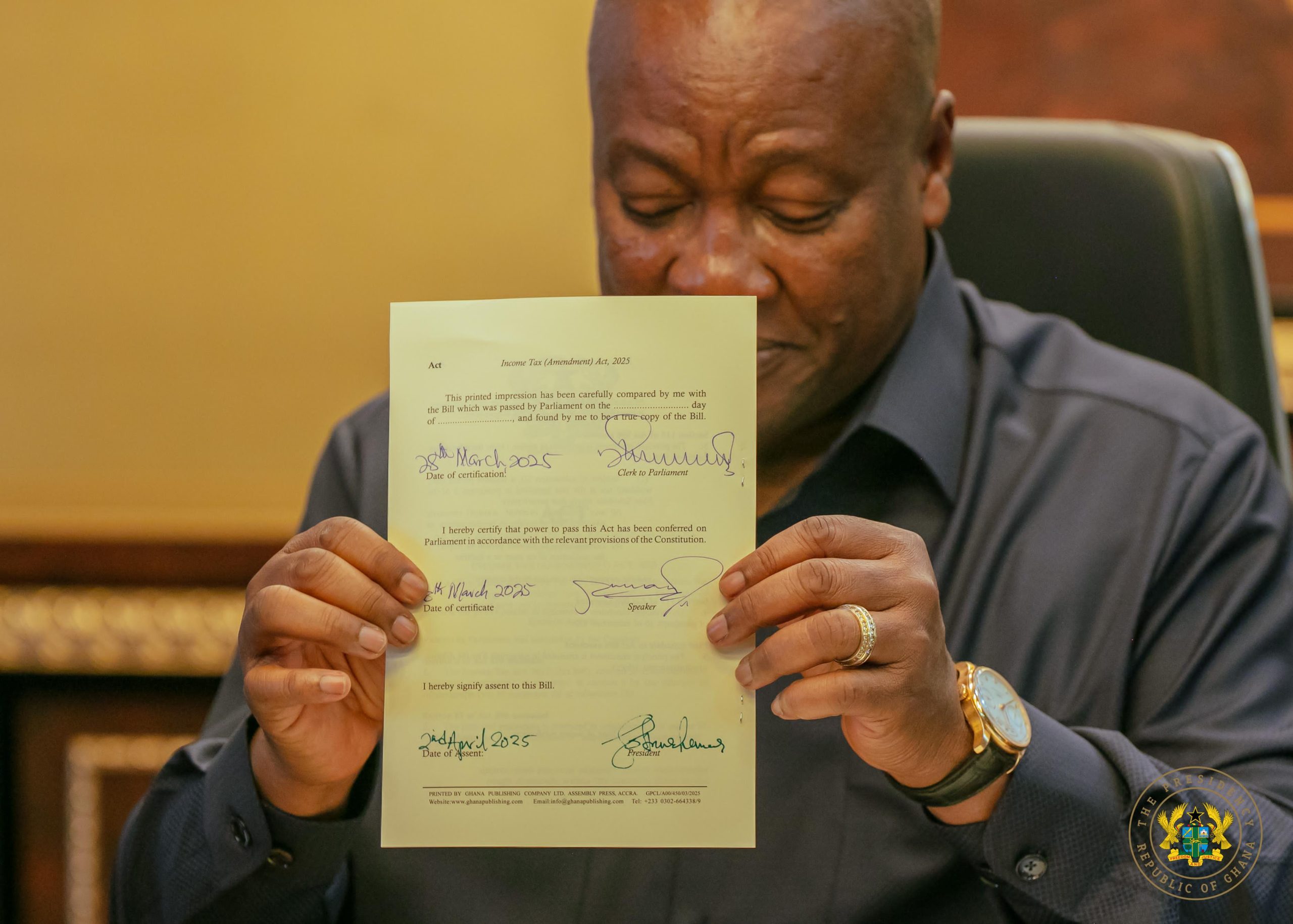 President Mahama signs repeal bills, abolishing E-Levy, Betting Tax, and More