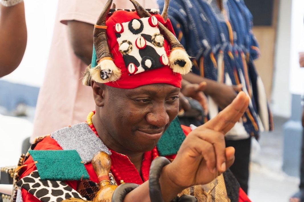 Afenyo-Markin performs his ceremonial role as Osahen of Effutu State during Aboakyer Festival
