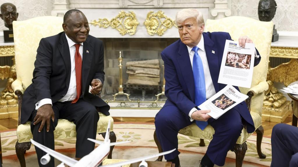 Trump ambushes South African leader with claim of Afrikaners being 'persecuted'