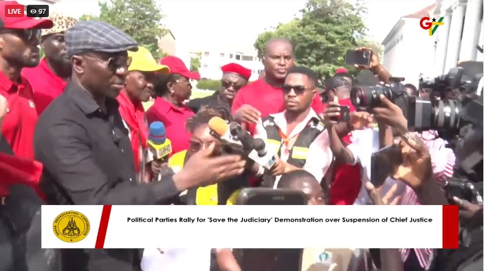 NPP and opposition allies protest suspension of Chief Justice