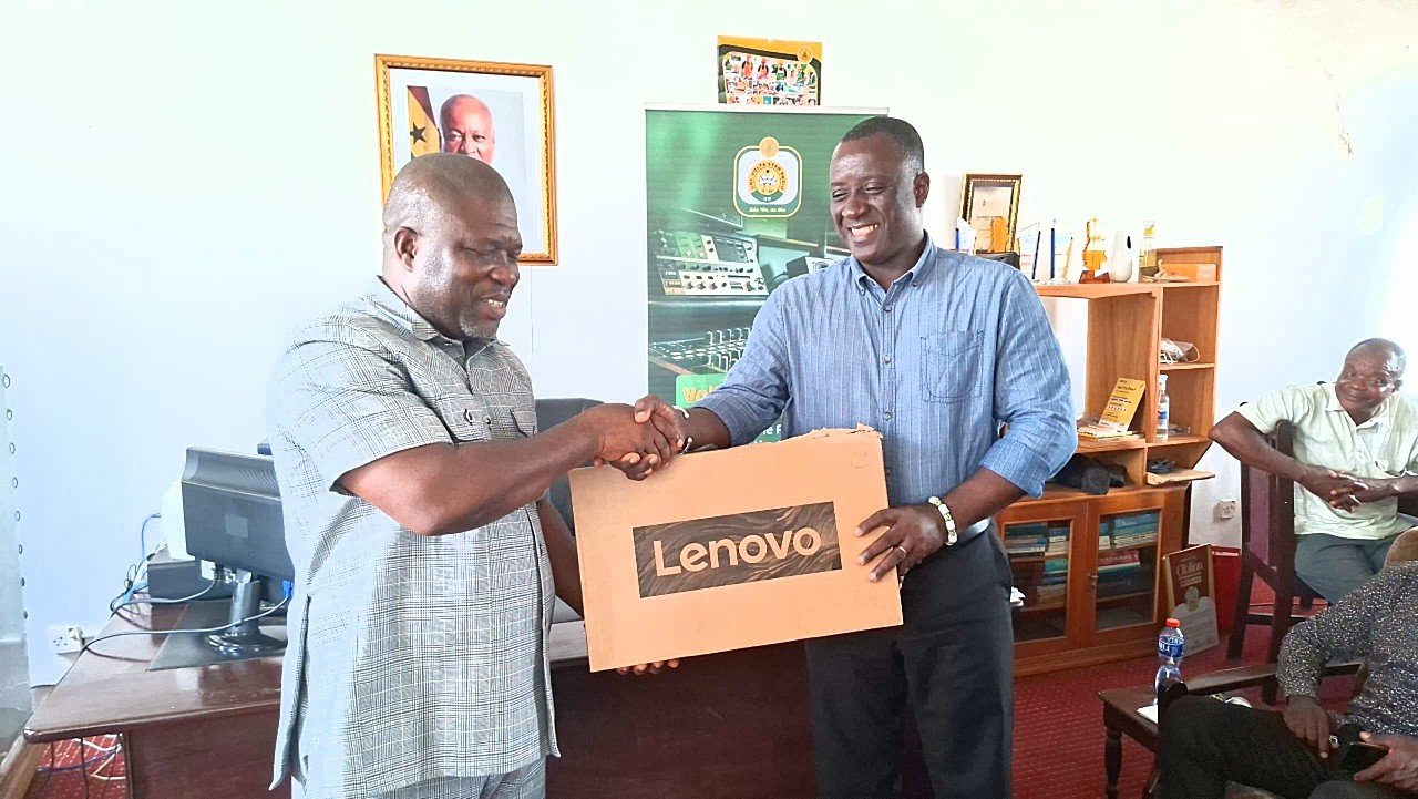 Volta Regional Minister donates laptop to GBC Volta Star radio; pledges support for media development