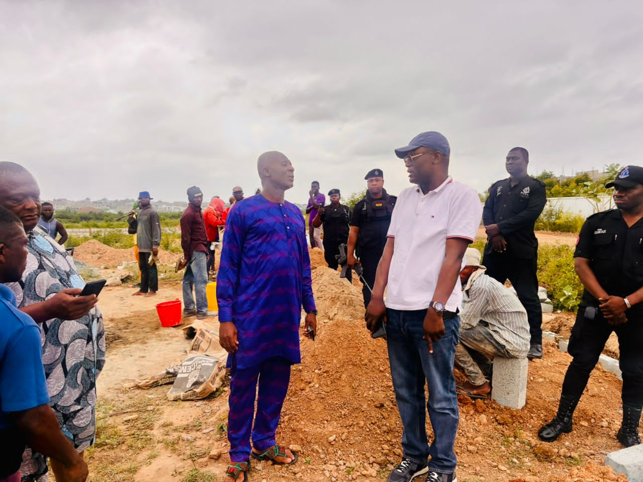 Sports Minister cracks down on encroachment at Borteyman Sports Complex, orders immediate halt to illegal development