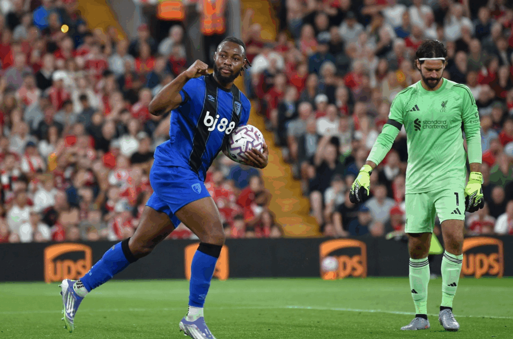 Ghana’s Antoine Semenyo shines with brace despite racial abuse in EPL opener against Liverpool
