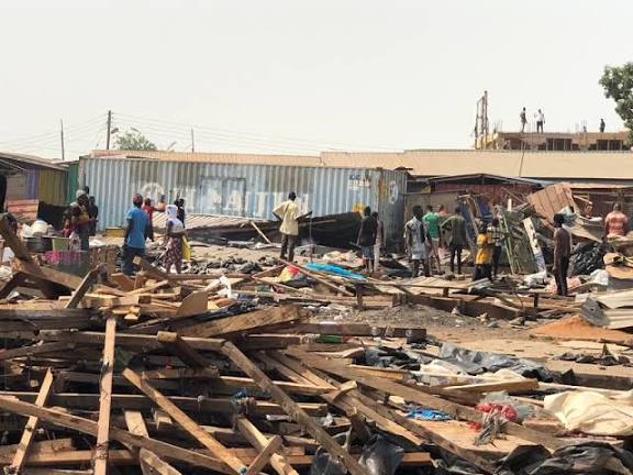 La Nkwantanang Assembly demolishes illegal structures at Madina Redco after recurring fires