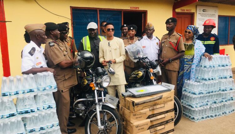 Madina MP donates motorcycles, streetlights and logistics to boost security